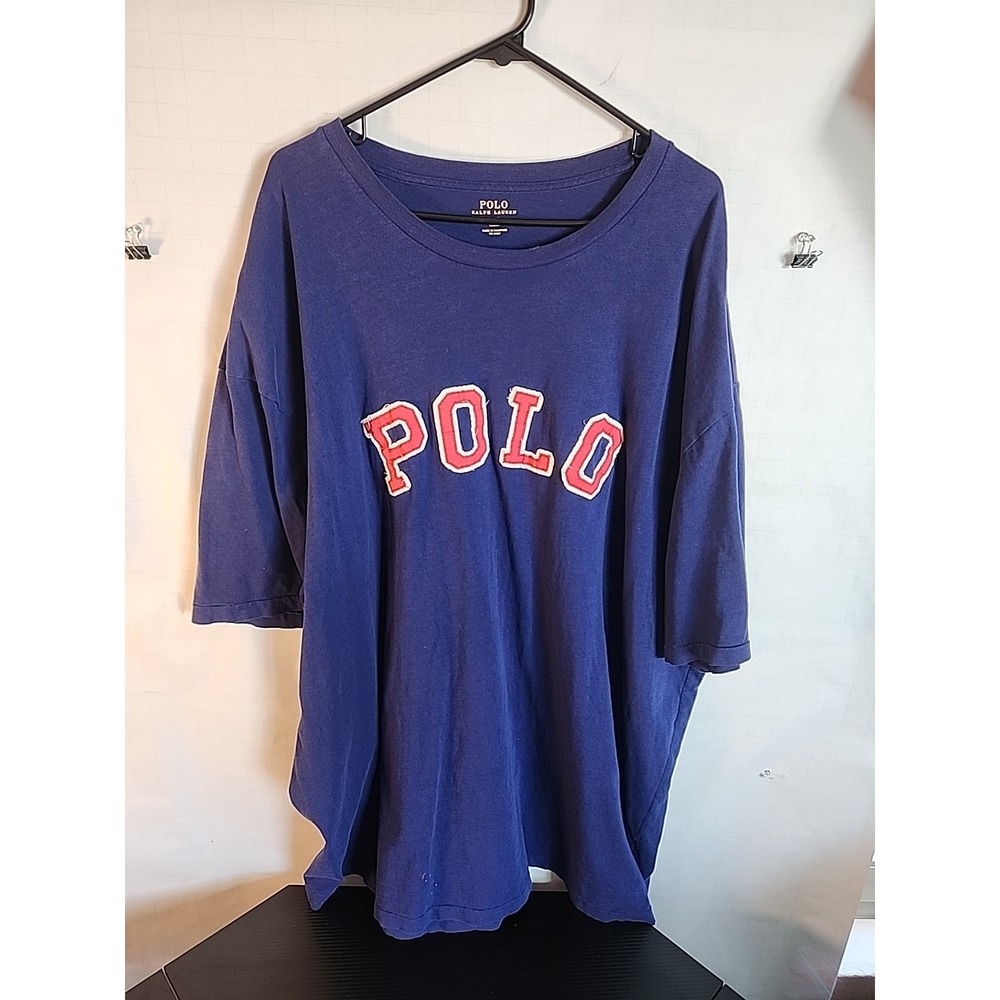 Polo Ralph Lauren Blue Spell Out Embroidered Short Sleeve T-Shirt Size Tall 3XL